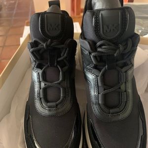 Michael Kors Olympia Canvas and Suede Trainers